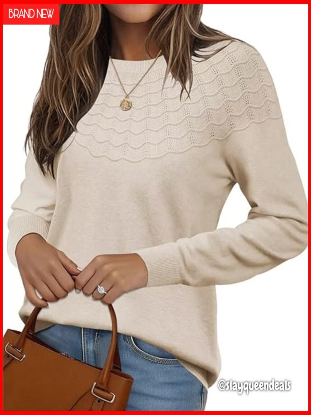 Lightweight Fine Knit Pullover Sweater Crew Neck Long Sleeve Fall Essential